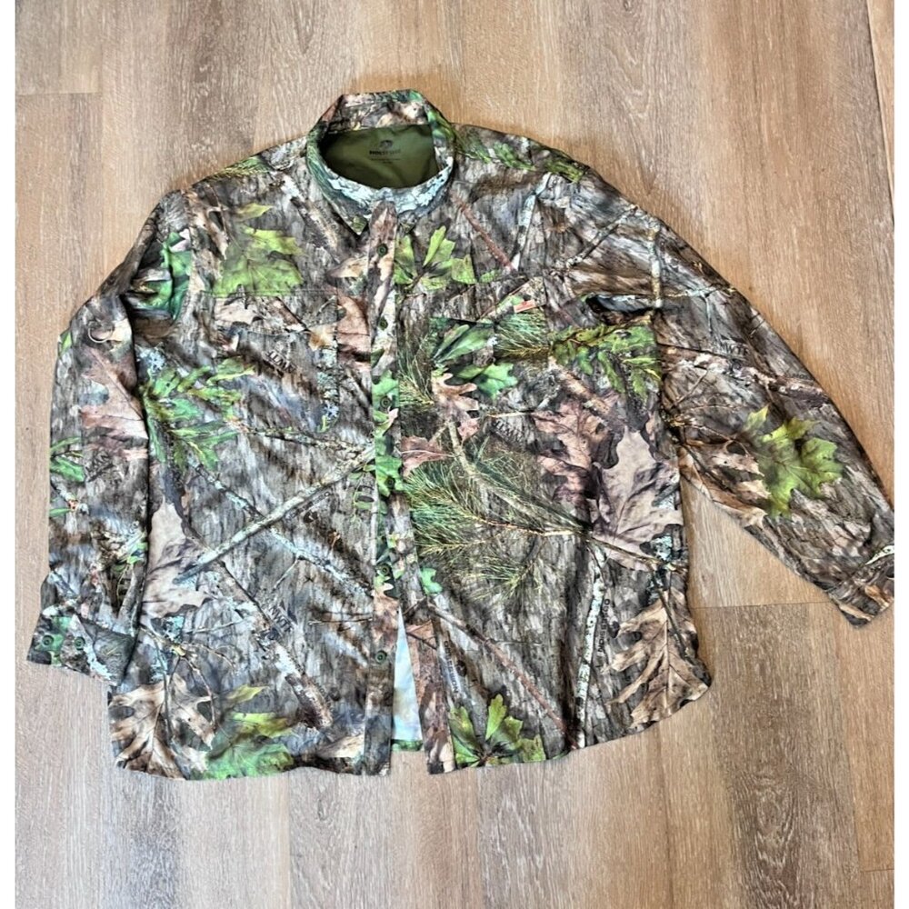 Mossy Oak Obsession Camo NWTF Hunting Shirt Men’s Cotton Blend Utility